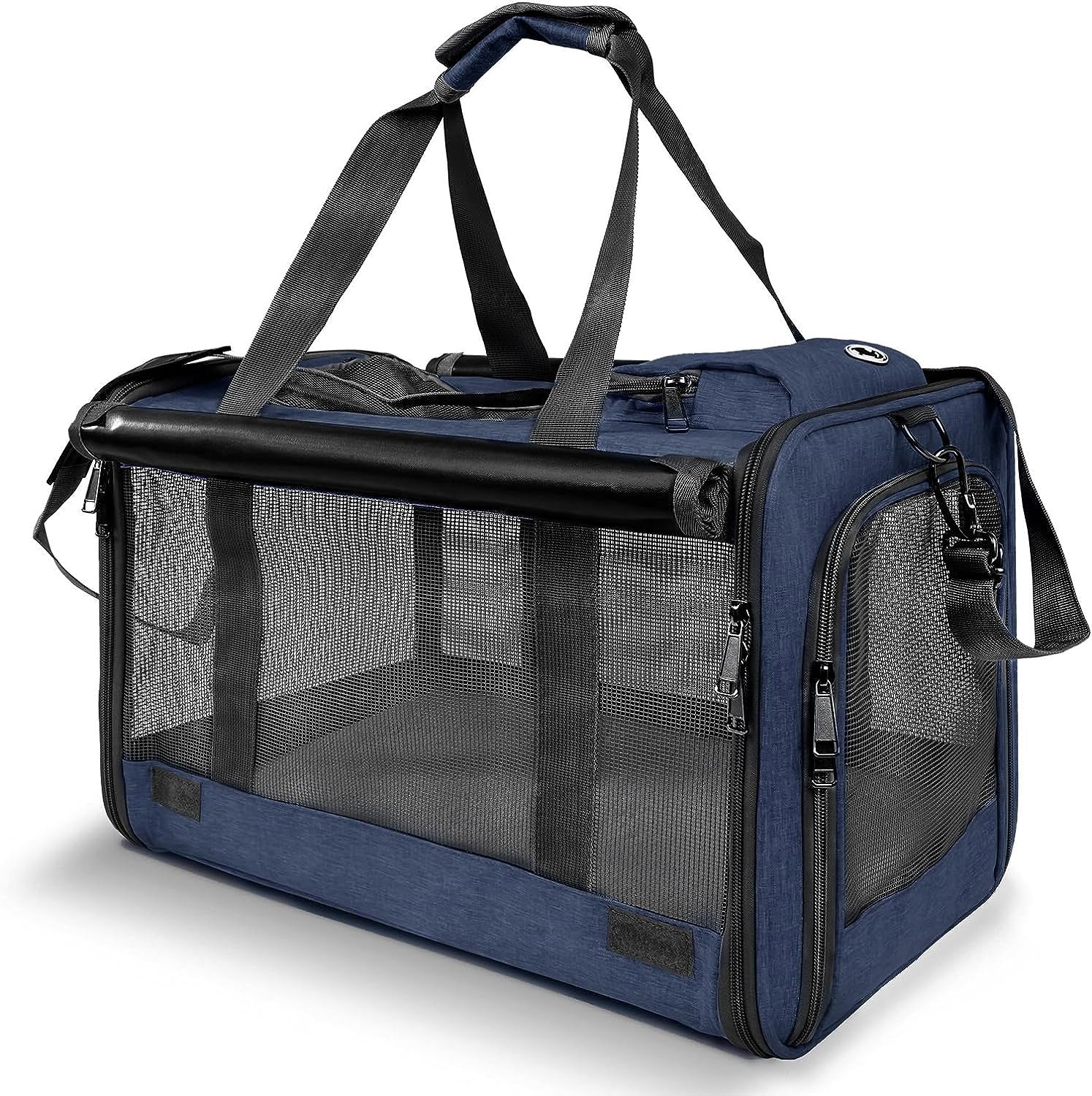Small Dog Carrier for Puppy Yorkshire Softshell Car Transport Chihuahua Carry Cage 18-Inch Collapsible Doggie Vet Visit Crate Easy Load Roomy Pet Carrier Bag Kennel Dog Essentials Teal