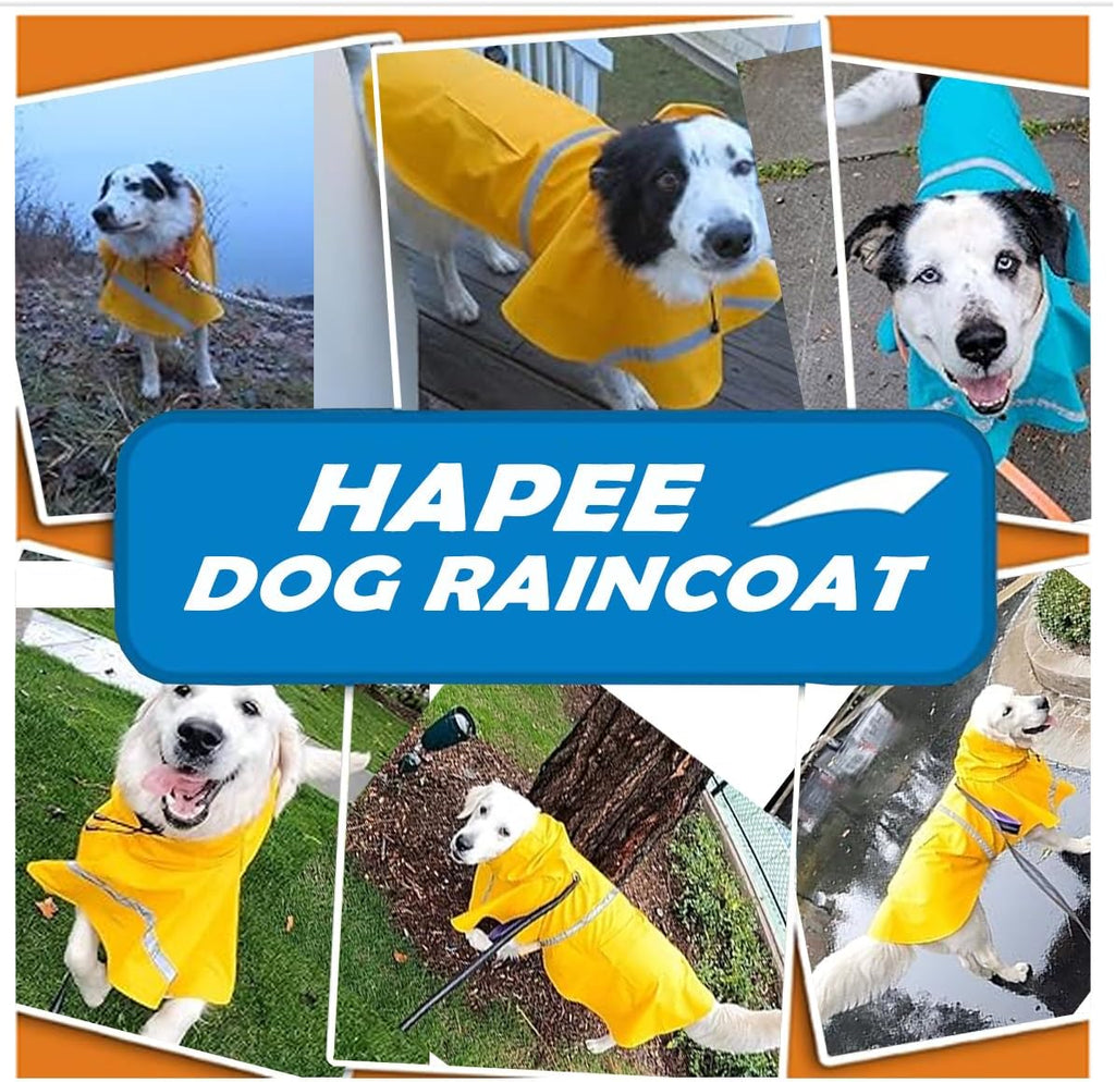 Dog Raincoats with Reflective Strip Hoodie,Poncho Jacket for Large Dogs Fit Golden Retriever Doodle (A1-Yellow, 24B (65-80 Lbs))