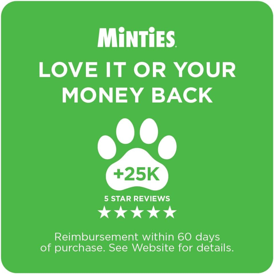 Dental Chews for Dogs, 20 Count, Vet-Recommended Mint-Flavored Dental Dog Treats for Medium Sizes 25-50 Lbs, Bones Clean Teeth, Fight Bad Breath, and Removes Plaque and Tartar
