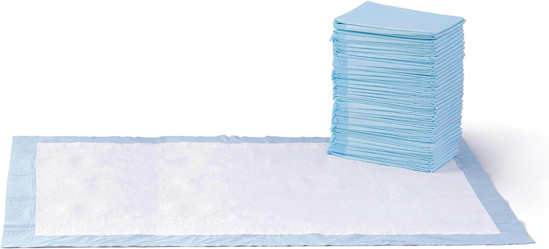 Leak-Proof Dog and Puppy Potty Training Pee Pads with Quick-Dry 5-Layer Super Absorbent Design, Regular Size 22 X 22 Inch, Blue & White, 100 Count