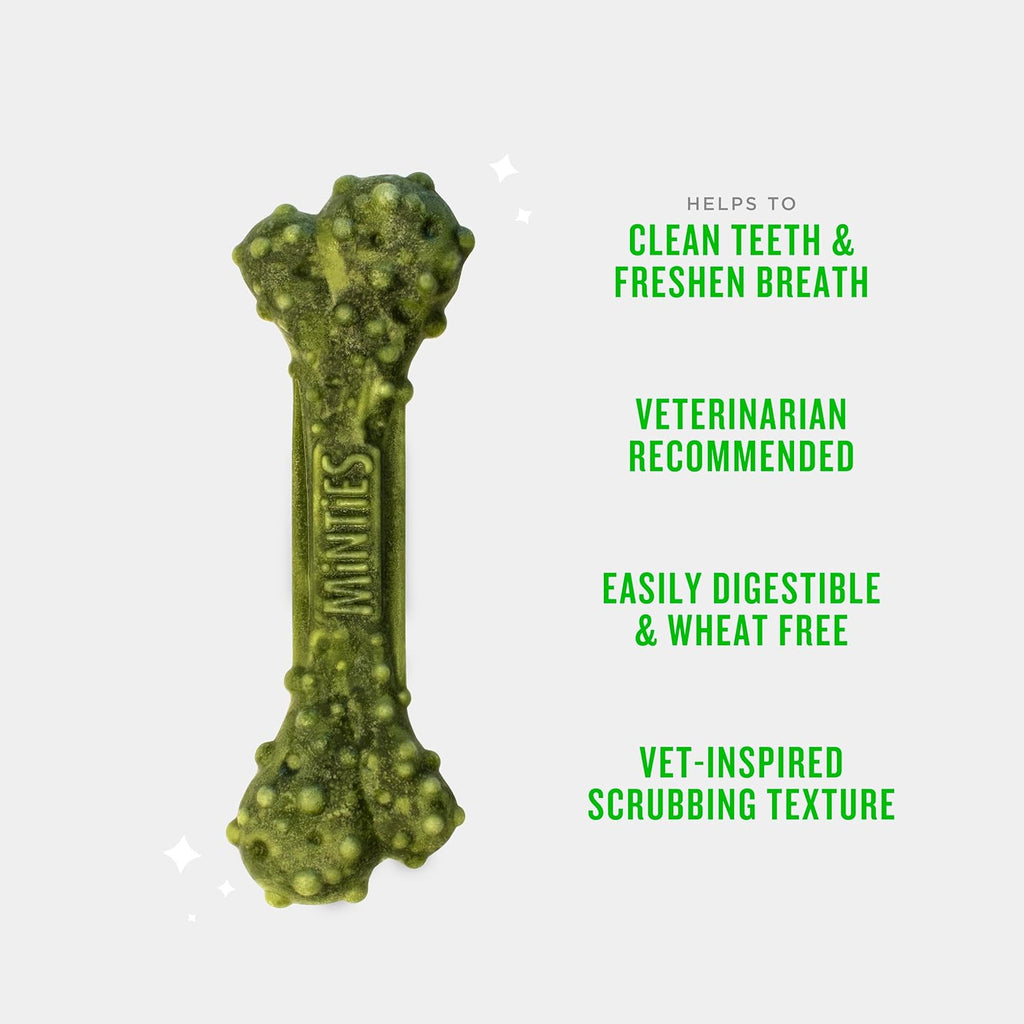 Dental Chews for Dogs, 20 Count, Vet-Recommended Mint-Flavored Dental Dog Treats for Medium Sizes 25-50 Lbs, Bones Clean Teeth, Fight Bad Breath, and Removes Plaque and Tartar