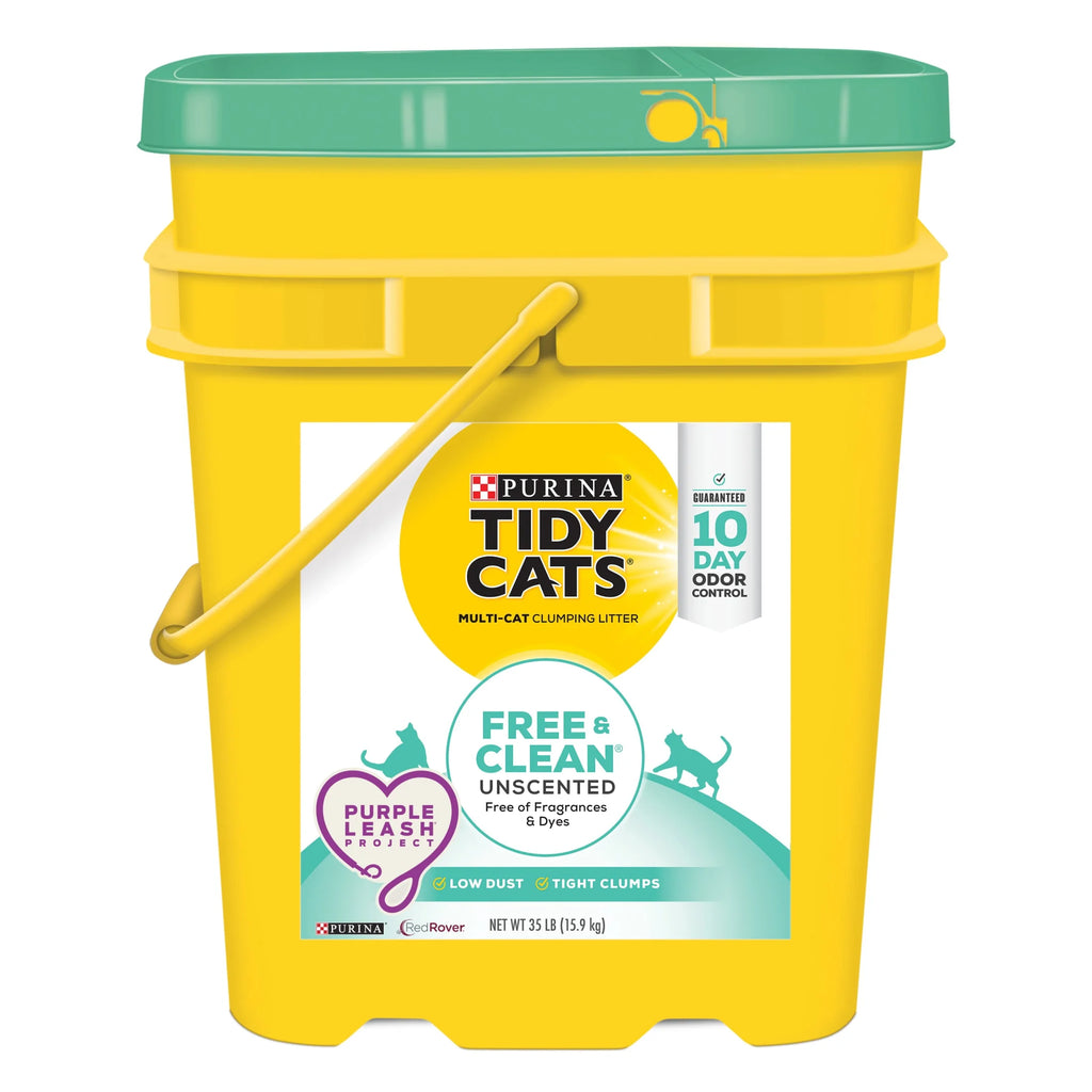 Purina  Free and Clean Clumping Cat Litter, Unscented, 35 Lb Pail
