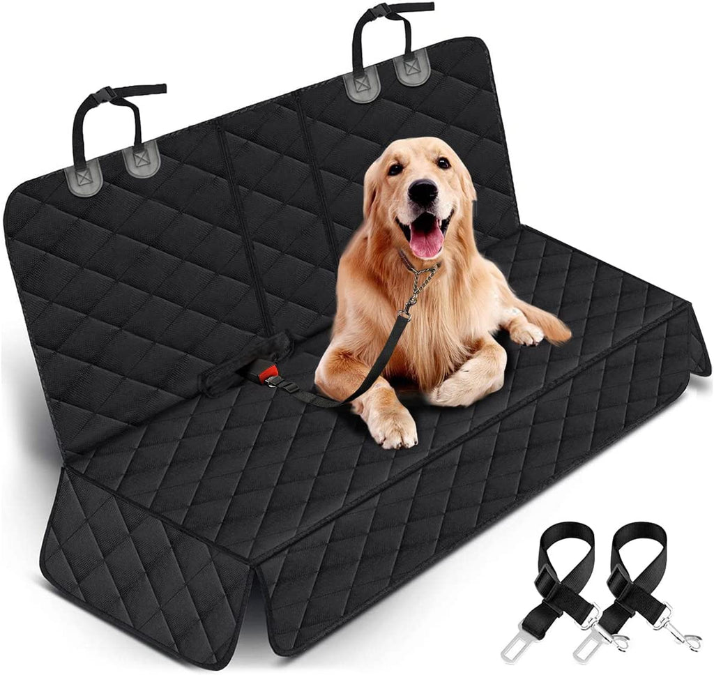 Dog Car Seat Cover, Back Seat Cover for Dogs Pet Car Seat Protector Waterproof Rear Seat Cover Durable Car Seat Cover, Fits Middle Armrest for Most Cars Suvs Trucks (53” Width)- Black
