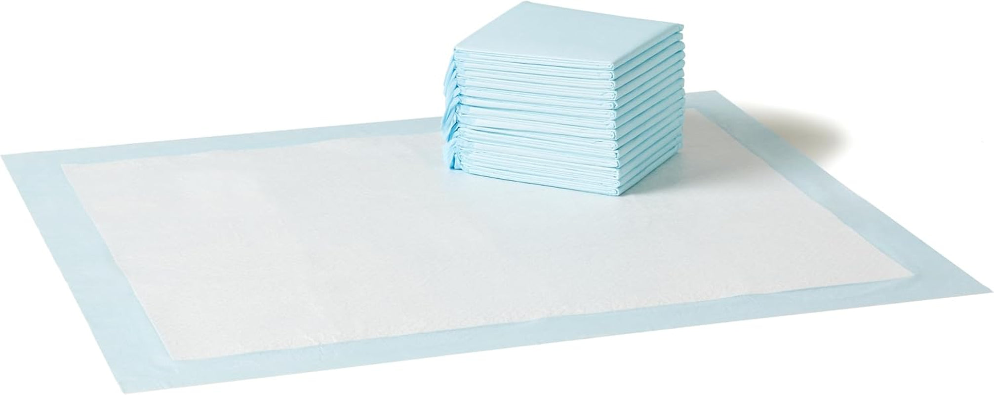 Leak-Proof Dog and Puppy Potty Training Pee Pads with Quick-Dry 5-Layer Super Absorbent Design, Regular Size 22 X 22 Inch, Blue & White, 100 Count