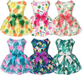 5 Pack Girl Dog Clothes Floral Summer Puppy Princess Bowknot Dog Dresses for Small Dogs Girl Clothes Cute Outfits for Boys Girls Pets Cats Dogs (X-Small, Floral Summer)
