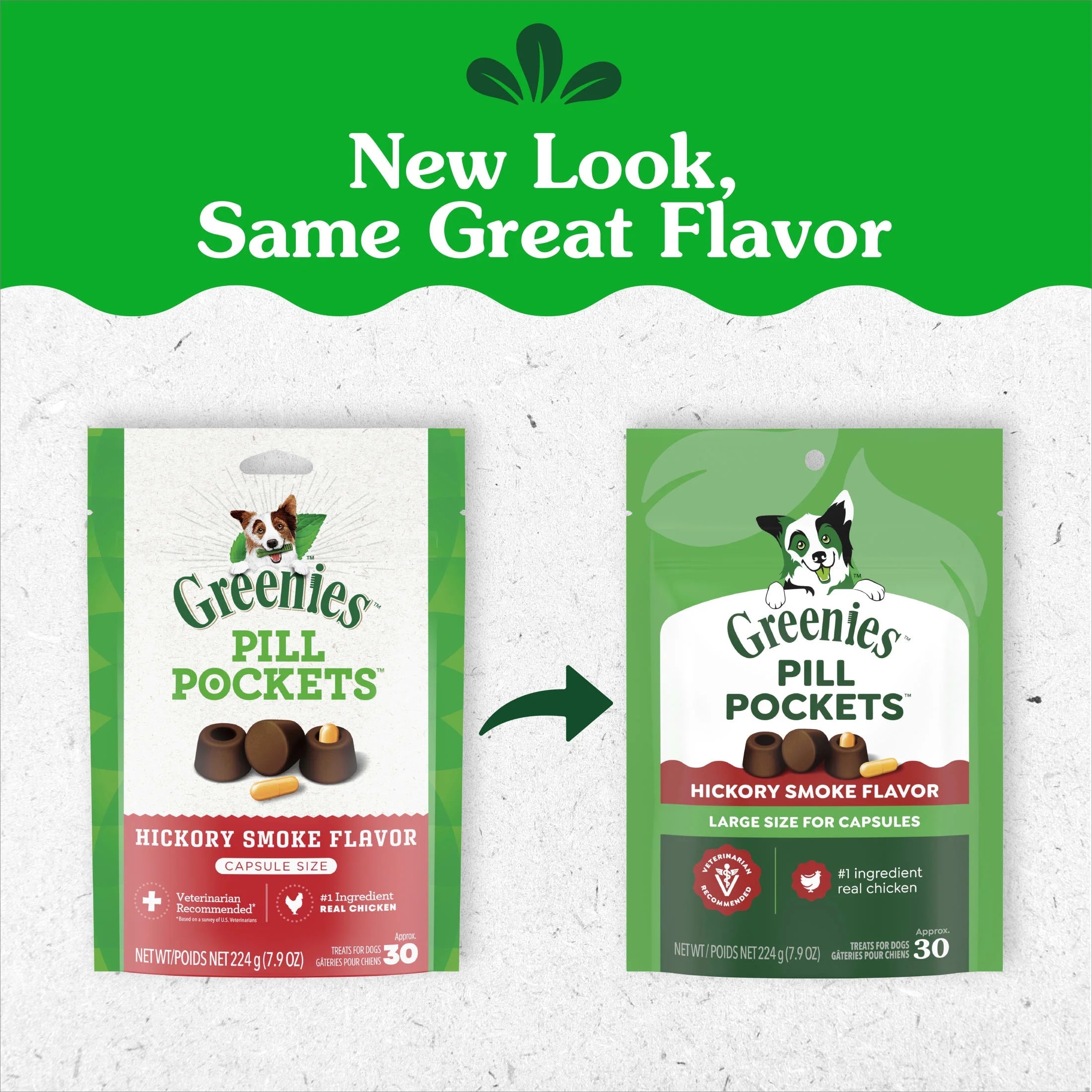 Pill Pockets for Dogs Capsule Size Natural Soft Dog Treats, Hickory Smoke Flavor, 7.9 Oz Pack (30 Treats)