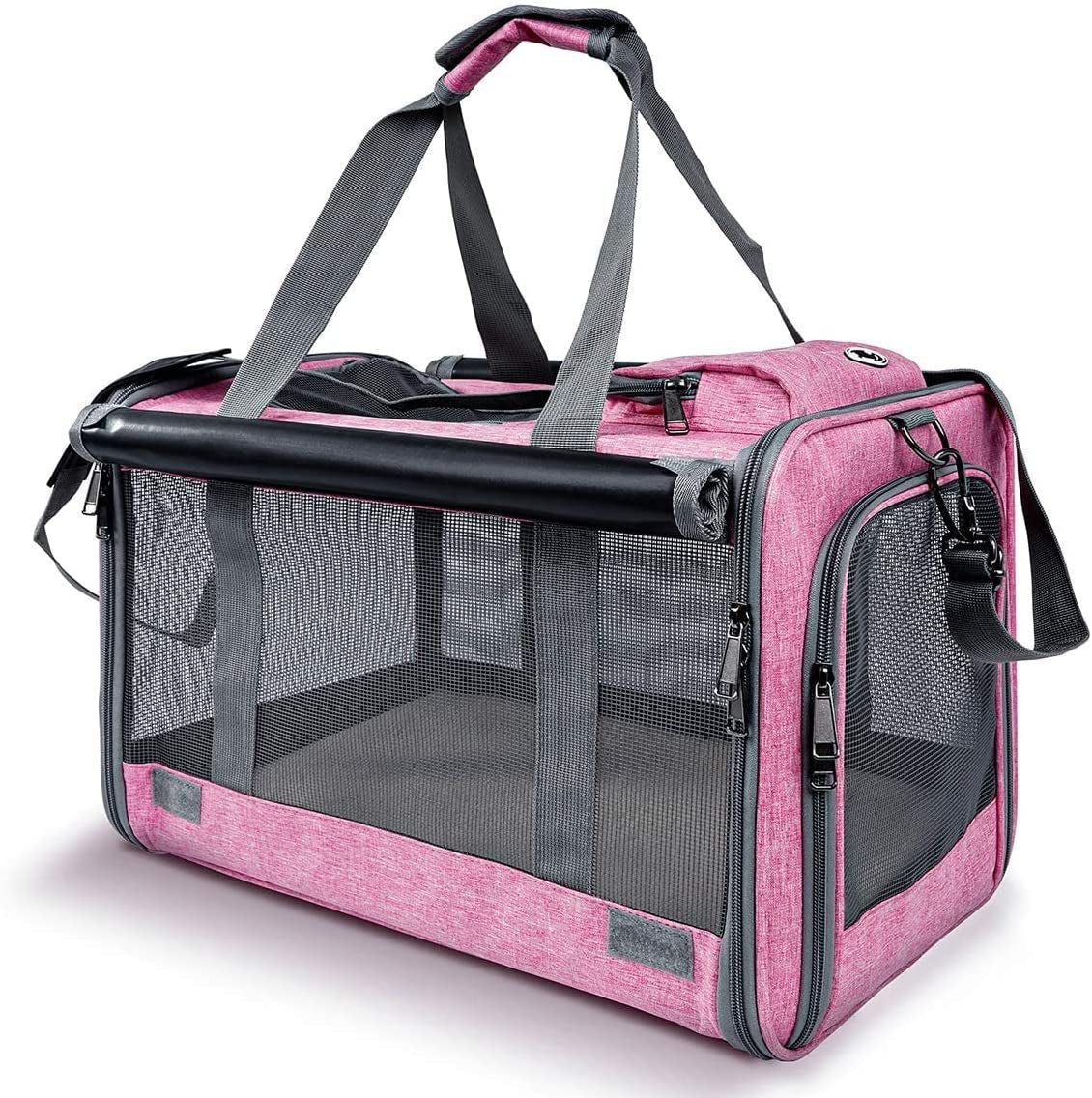 Small Dog Carrier for Puppy Yorkshire Softshell Car Transport Chihuahua Carry Cage 18-Inch Collapsible Doggie Vet Visit Crate Easy Load Roomy Pet Carrier Bag Kennel Dog Essentials Teal